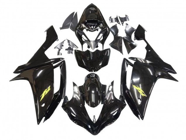 2007-2008 Yamaha YZF 1000 R1 Motorcycle Fairings - Glossy Black Gold Decal