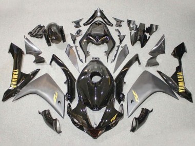 Cheap 2007-2008 Yamaha YZF 1000 R1 Motorcycle Fairings - Grey Glossy Black Gold Decal