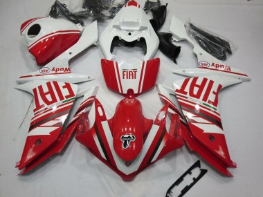 Cheap 2007-2008 Yamaha YZF 1000 R1 Motorcycle Fairings - White Red Fiat