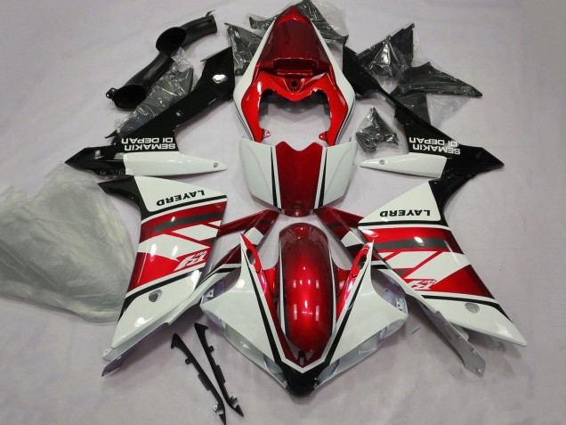 2007-2008 Yamaha YZF 1000 R1 Motorcycle Fairings - White Red Black Layerd