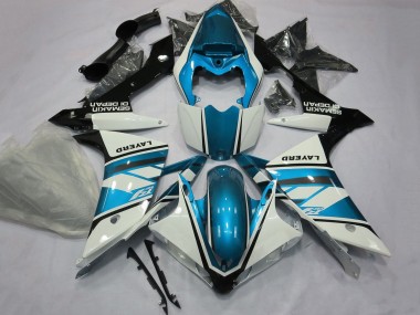 Cheap 2007-2008 Yamaha YZF 1000 R1 Motorcycle Fairings - White Light Blue Black Layerd