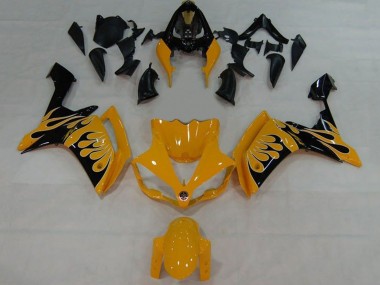 Cheap 2007-2008 Yamaha YZF 1000 R1 Motorcycle Fairings - Yellow Black Flame