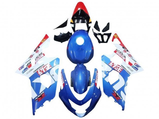 2004-2005 Suzuki GSXR 600 / GSXR 750 Motorcycle Fairings - Blue White Red Motul
