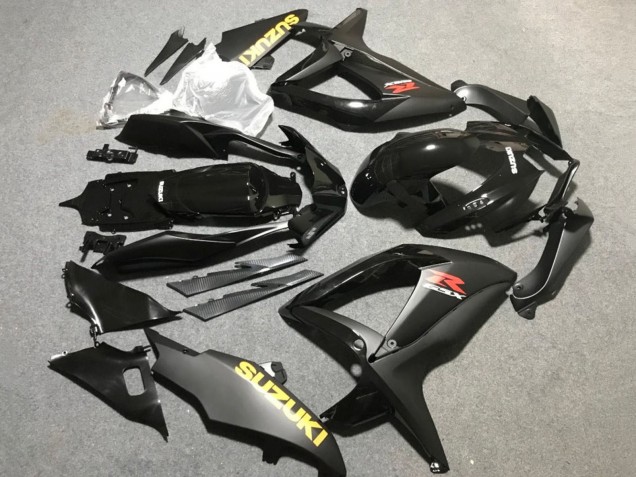 2006-2007 Suzuki GSXR 600 / GSXR 750 Motorcycle Fairings - Matte Black Glossy Black Yellow