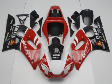 Cheap 1998-2002 Yamaha YZF R6 Motorcycle Fairings - Red White Black Motul Santander