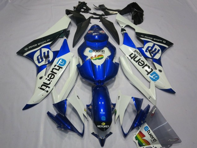 2006-2007 Yamaha YZF R6 Motorcycle Fairings - White Blue Black