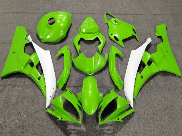 2006-2007 Yamaha YZF R6 Motorcycle Fairings - Green White