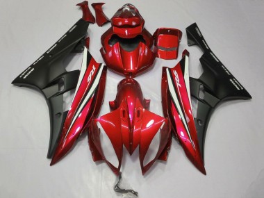 Cheap 2006-2007 Yamaha YZF R6 Motorcycle Fairings - Red White Matte Black Motul