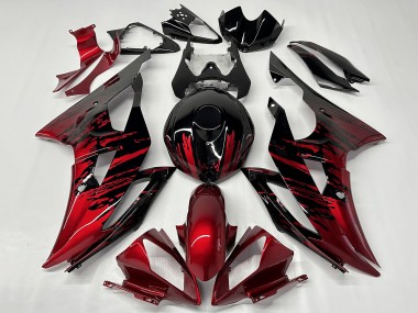 Cheap 2008-2016 Yamaha YZF R6 Motorcycle Fairings - Red Glossy Black Fade
