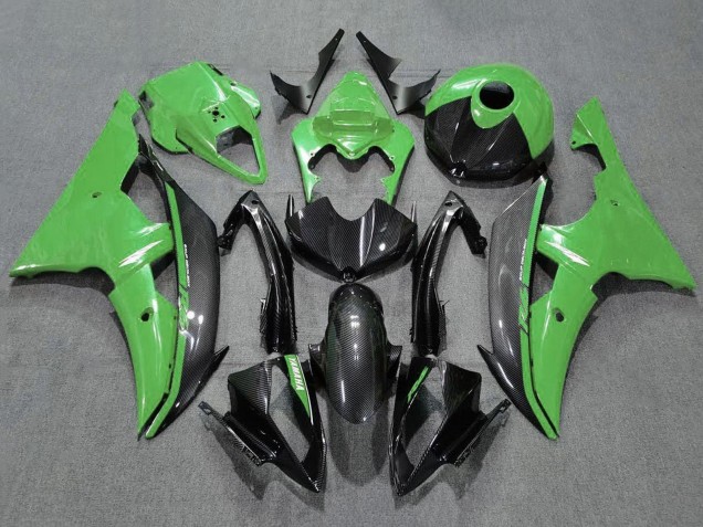 2008-2016 Yamaha YZF R6 Motorcycle Fairings - Green Carbon Fiber Style