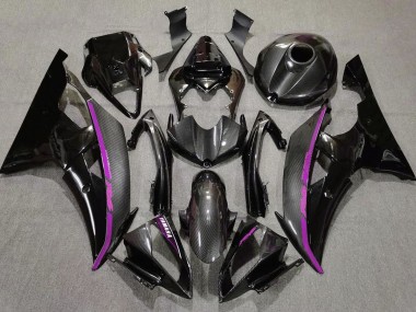 Cheap 2008-2016 Yamaha YZF R6 Motorcycle Fairings - Black Carbon Fiber Style Purple