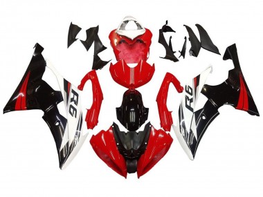 Cheap 2008-2016 Yamaha YZF R6 Motorcycle Fairing Kits - White Red Glossy Black