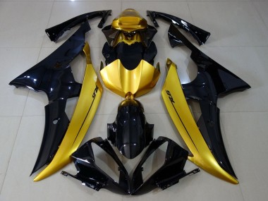 Cheap 2008-2016 Yamaha YZF R6 Motorcycle Fairings - Gold Glossy Black