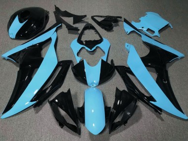 Cheap 2008-2016 Yamaha YZF R6 Motorcycle Fairings - Light Blue Glossy Black