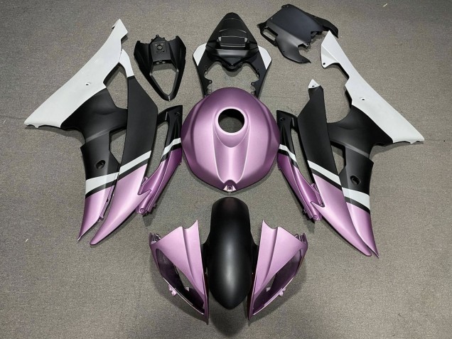 2008-2016 Yamaha YZF R6 Motorcycle Fairings - White Light Purple Matte Black