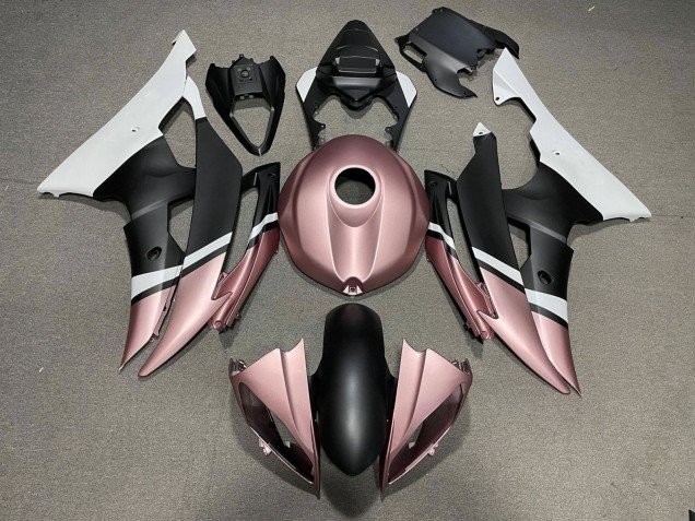 2008-2016 Yamaha YZF R6 Motorcycle Fairings - White Rose Gold Matte Black