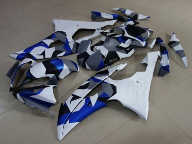 Cheap 2008-2016 Yamaha YZF R6 Motorcycle Fairings - White Blue Grey Camouflage