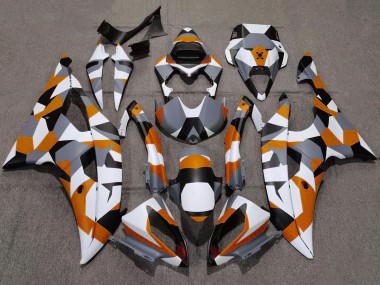 Cheap 2008-2016 Yamaha YZF R6 Motorcycle Fairings - White Orange Grey Black Camouflage