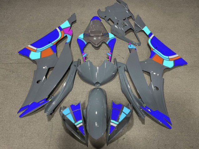 2008-2016 Yamaha YZF R6 Motorcycle Fairings - Nardo Grey Blue Color Wheel