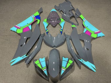 Cheap 2008-2016 Yamaha YZF R6 Motorcycle Fairings - Nardo Grey Turquoise Blue Color Wheel