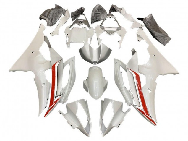 2008-2016 Yamaha YZF R6 Motorcycle Fairing Kits - Pearl White Red