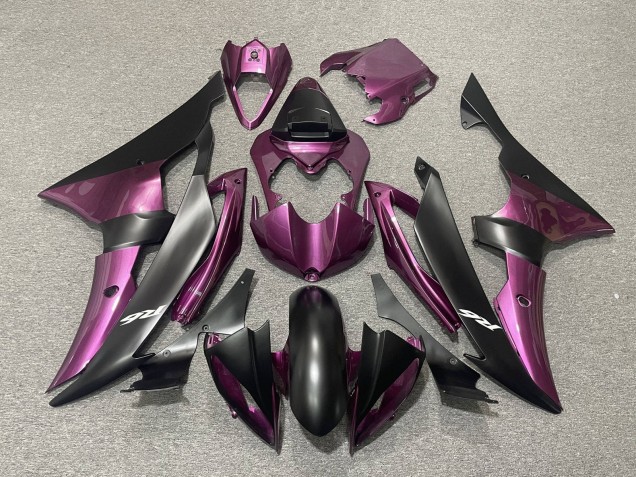 2008-2016 Yamaha YZF R6 Motorcycle Fairings - Purple Matte Black