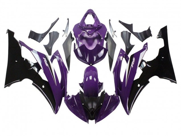 2008-2016 Yamaha YZF R6 Motorcycle Fairings - Purple Glossy Black