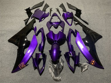 Cheap 2008-2016 Yamaha YZF R6 Motorcycle Fairings - Purple Glossy Black 24