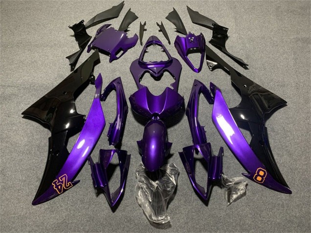 2008-2016 Yamaha YZF R6 Motorcycle Fairings - Purple Glossy Black 24