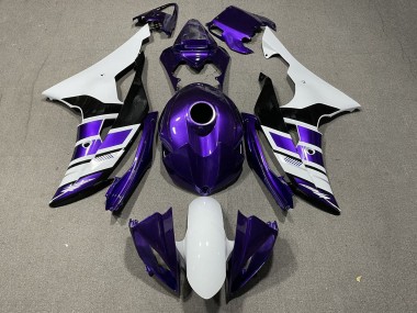 Cheap 2008-2016 Yamaha YZF R6 Motorcycle Fairings - White Purple Black Stripe