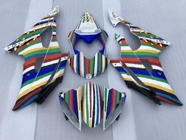 Cheap 2008-2016 Yamaha YZF R6 Motorcycle Fairings - White Blue Green Yellow Red Rainbow Stripe