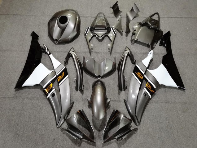 2008-2016 Yamaha YZF R6 Motorcycle Fairings - Silver White Gold Black
