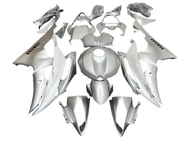 2008-2016 Yamaha YZF R6 Motorcycle Fairings - Silver White