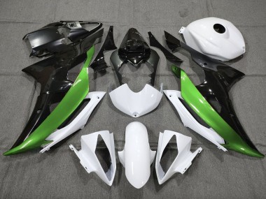 Cheap 2008-2016 Yamaha YZF R6 Motorcycle Fairings - White Green Glossy Black