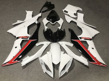 Cheap 2008-2016 Yamaha YZF R6 Motorcycle Fairing - White Red Glossy Black