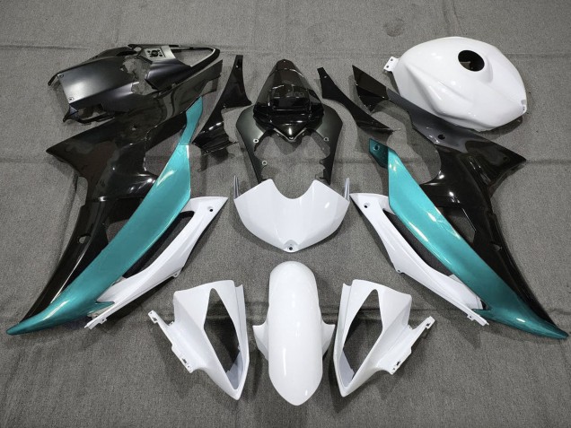 2008-2016 Yamaha YZF R6 Motorcycle Fairings - White Black Teal Blue