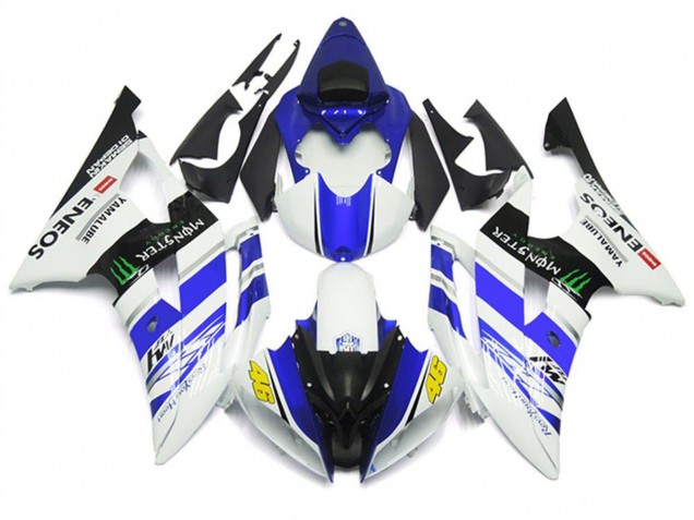2008-2016 Yamaha YZF R6 Motorcycle Fairings - White Blue Glossy Black Green Monster ENEOS 46