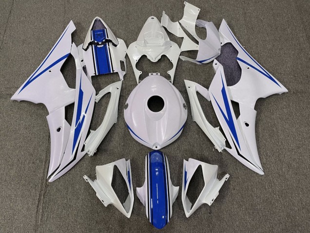 2008-2016 Yamaha YZF R6 Motorcycle Fairing Kits - White Blue