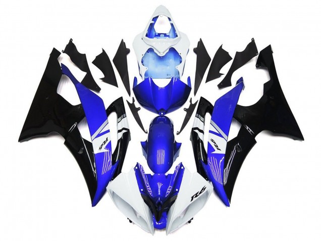 2008-2016 Yamaha YZF R6 Motorcycle Fairings - White Blue Black