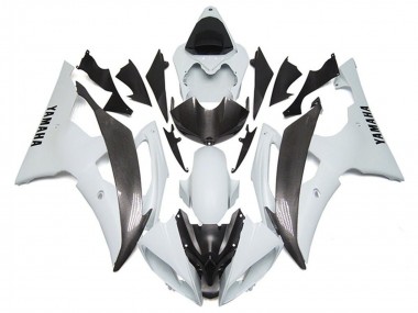 Cheap 2008-2016 Yamaha YZF R6 Motorcycle Fairings - White Faux Carbon Fiber Style