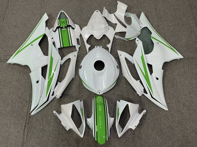 2008-2016 Yamaha YZF R6 Motorcycle Fairing - White Green