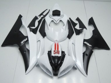 Cheap 2008-2016 Yamaha YZF R6 Motorcycle Fairings - White Red Matte Black 58