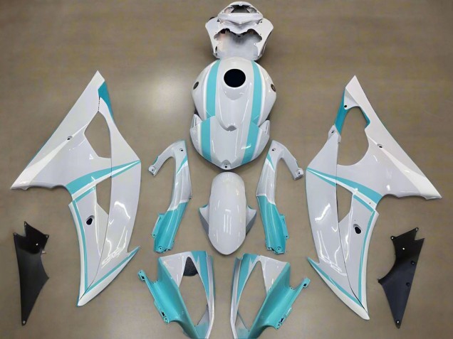 2008-2016 Yamaha YZF R6 Motorcycle Fairings - White Light Blue