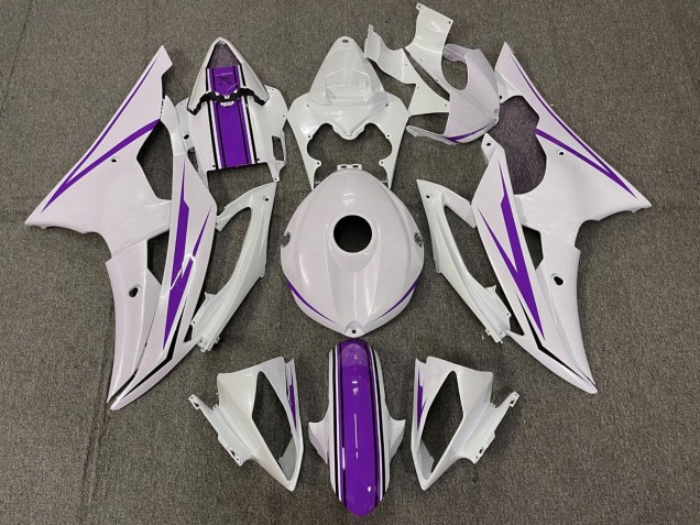 2008-2016 Yamaha YZF R6 Motorcycle Fairings - White Purple
