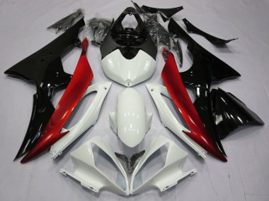 Cheap 2008-2016 Yamaha YZF R6 Motorcycle Fairings - White Red Glossy Black
