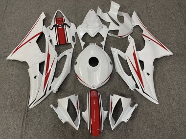 Cheap 2008-2016 Yamaha YZF R6 Motorcycle Fairing - Pearl White Red