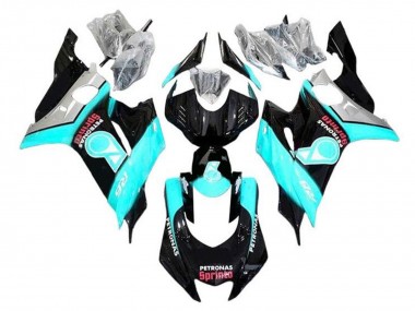Cheap 2017-2023 Yamaha YZF R6 Motorcycle Fairings - Turquoise Blue Glossy Black Petronas
