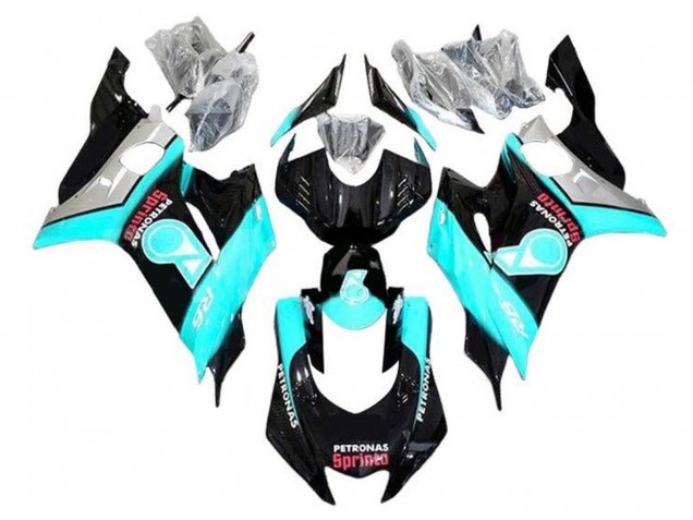 2017-2023 Yamaha YZF R6 Motorcycle Fairings - Turquoise Blue Glossy Black Petronas
