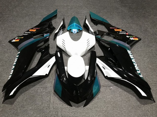 2017-2023 Yamaha YZF R6 Motorcycle Fairings - White Teal Blue Glossy Black