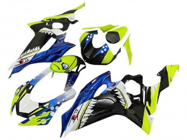 Cheap 2017-2023 Yamaha YZF R6 Motorcycle Fairings - Neon Yellow Blue Shark